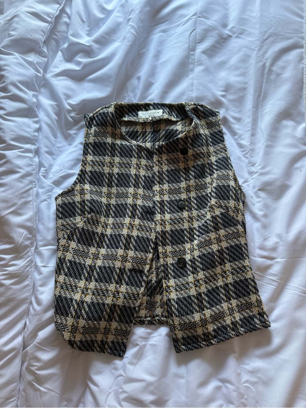 Zara Tweed Button Front Vest - Picture 2 of 3